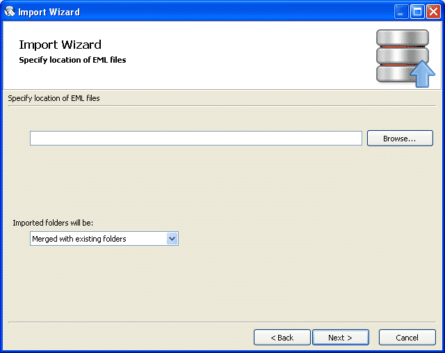 OE Classic изберете папка за запазване на EML файлове