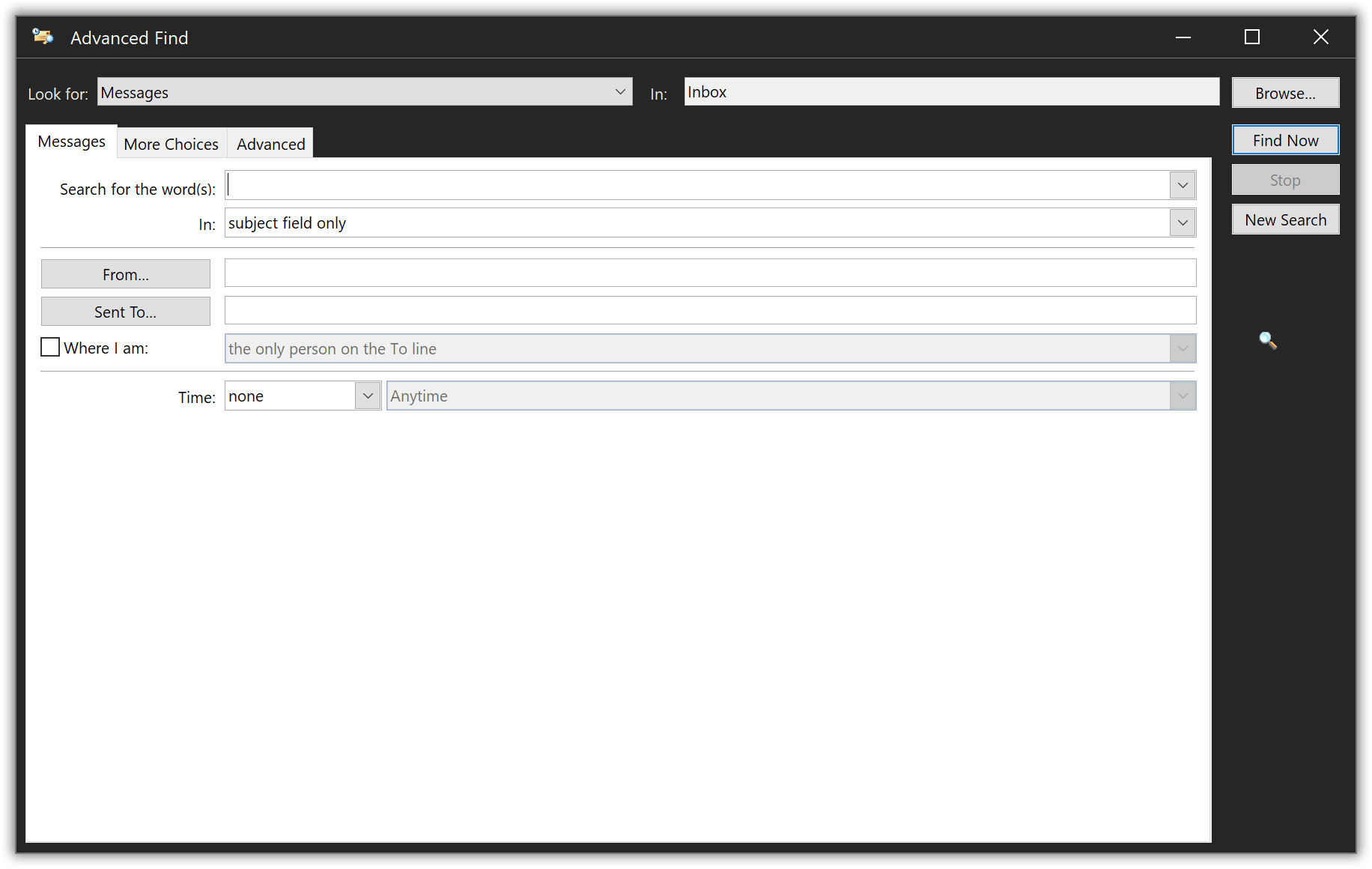 Outlook の高度な検索