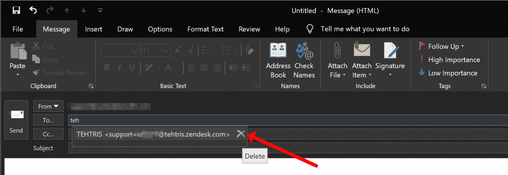 Outlook Atocomplete - удалить адрес