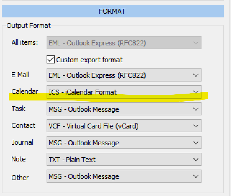 Outlook-agenda exporteren naar ICS