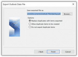 Outlook-datafilnavn