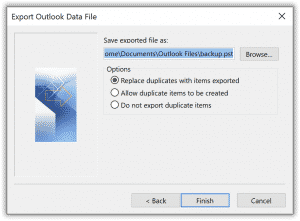 Outlook-datafilnamn