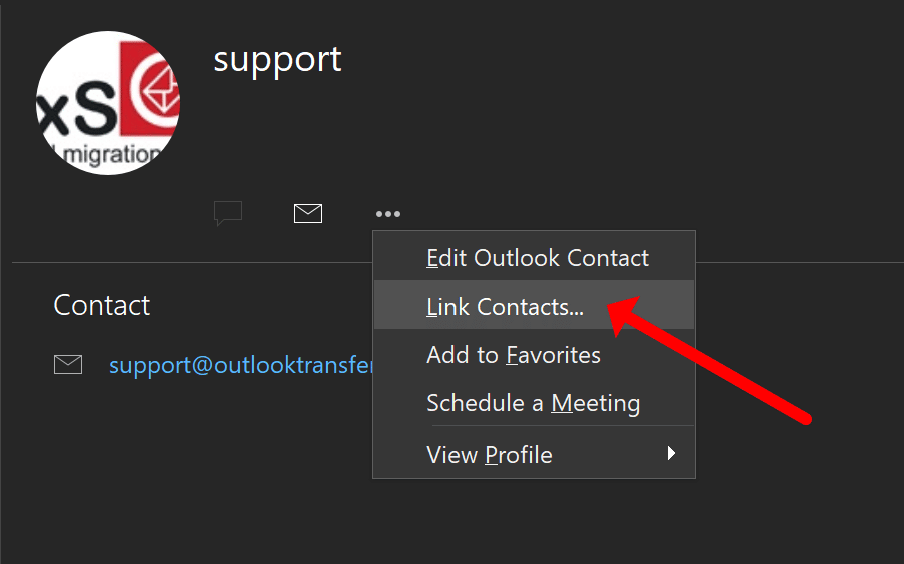 Outlook Link Contacts