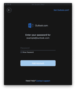 Outlook for Mac OS - specify password