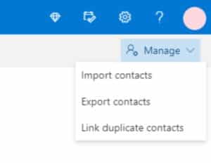 importer des contacts dans Outlook Online