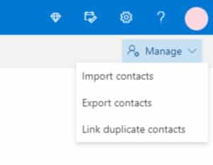 импортиране на контакти в Outlook Online