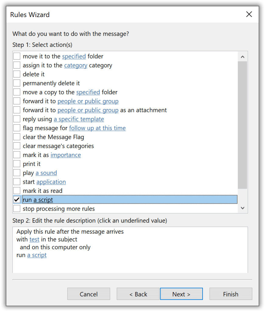 Reglas de perspectiva - ejecutar un script