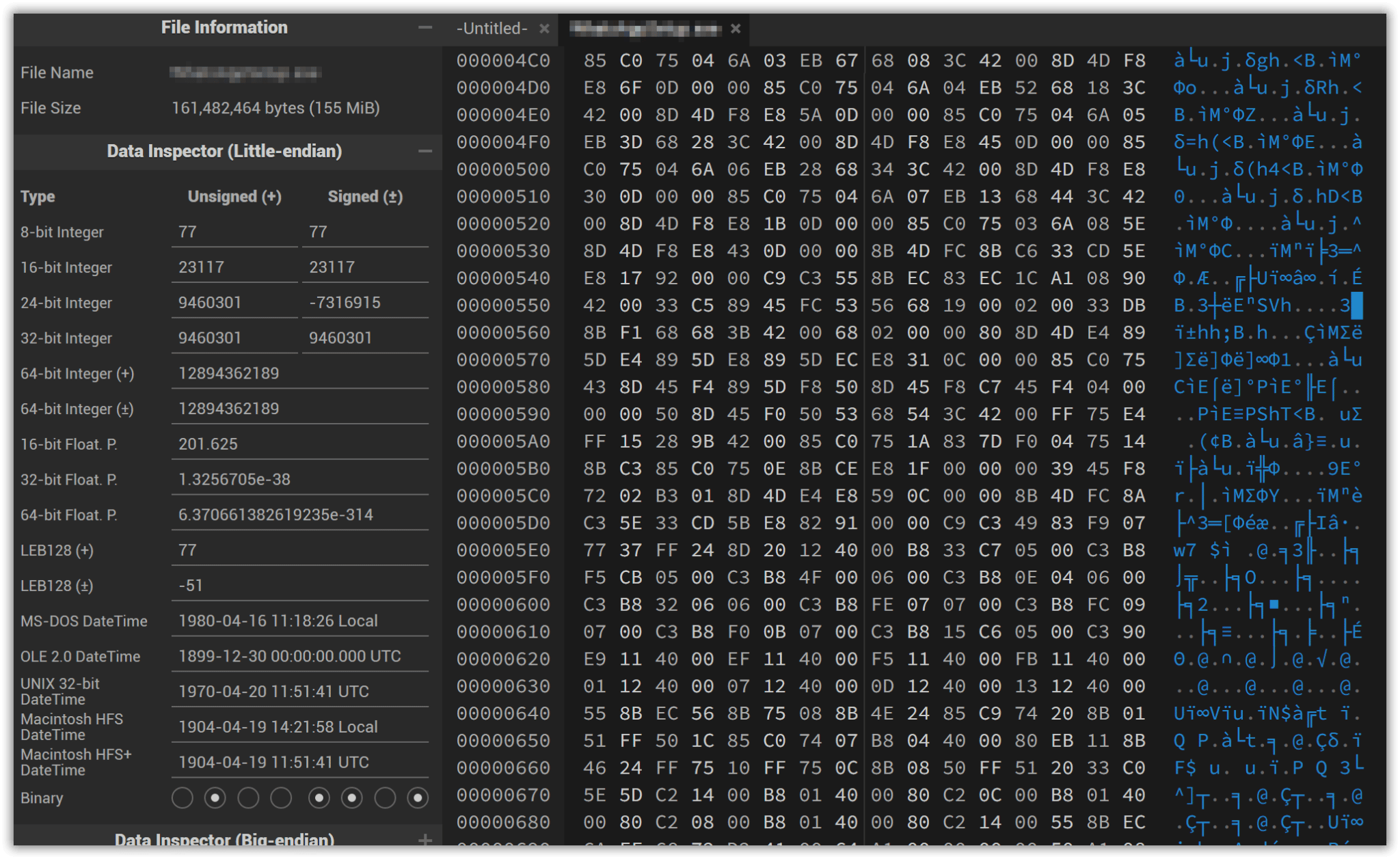 PST-Datei binär