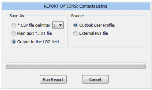 Outlookの連絡先のエクスポート