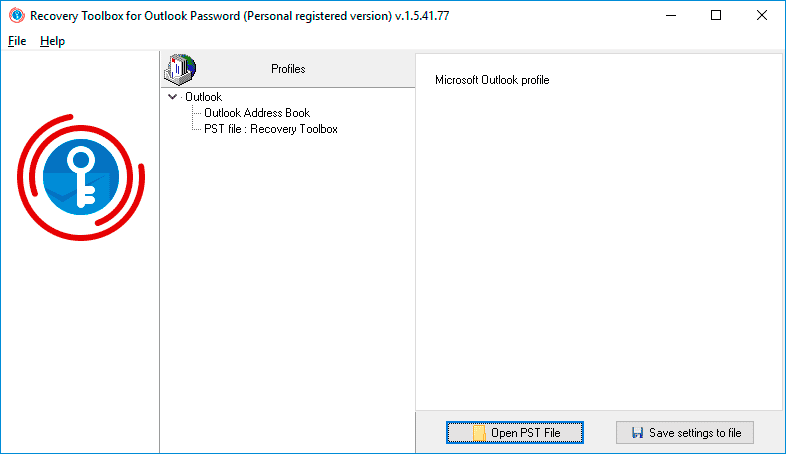 RT para la contraseña de Outlook - Paso 2