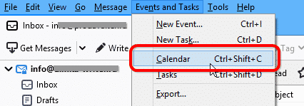 Calendar in thunderbird