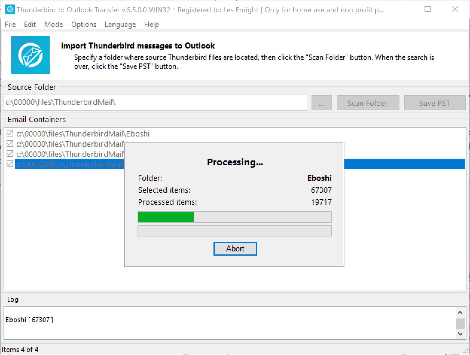 Konvertera Thunderbird MSF-e-post till PST