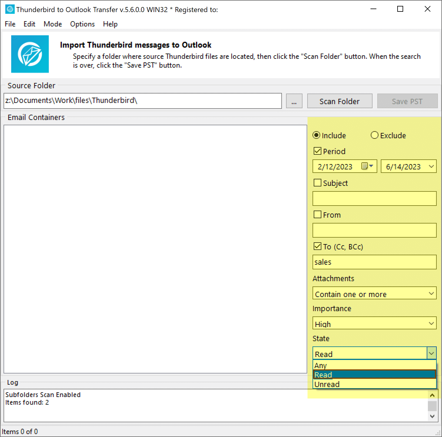 サンダーバード から outlook へ 移行